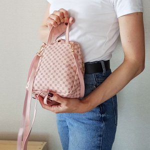 Рюкзак женский мини экокожа розовый