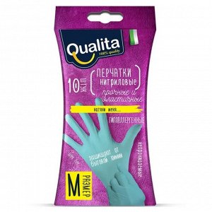 #Перчатки Qualita нитриловые M 10 шт