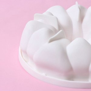 Форма для муссовых десертов и выпечки Доляна «Гранатовый браслет», силикон, 19,5x19,5x6,9 см, цвет белый