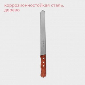 Нож для бисквита мелкие зубцы KONFINETTA, длина лезвия 25 см, деревянная ручка, толщина лезвия 0,8 мм