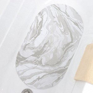 Коврик противоскользящий СПА в ванну на присосках Доляна «Мрамор», 38x68 см, цвет серый
