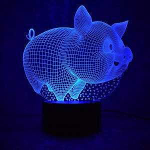 3D ночник Символ года -ночник!
Ночник выглядит  эффектно и оригинально: энергосберегающие LED лампы обеспечивают мягкий свет и четкое изображение, а уникальная технология создает фантастическую трехме