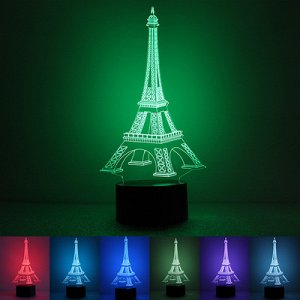 3D ночник Романтика Парижа у вас дома
меняет несколько цветов
25см*12см*8см