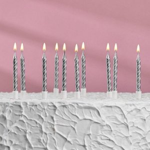 СИМА-ЛЕНД Свечи в торт &quot;Спираль&quot;, 10 шт, средние, 5 см, металлик