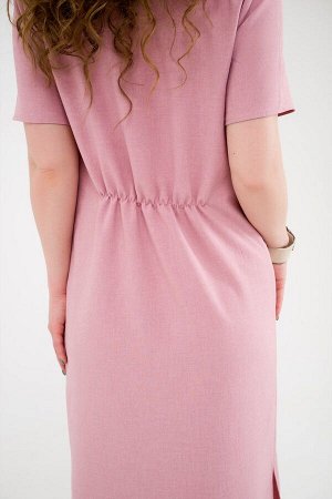 Платье с разрезами розовое