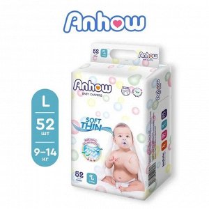 Подгузники ТМ Anhow L 9-14кг (52шт в уп)