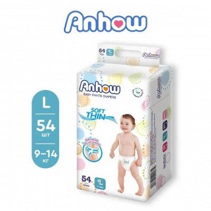 Подгузники-трусики ТМ Anhow L 9-14кг (54шт в уп)