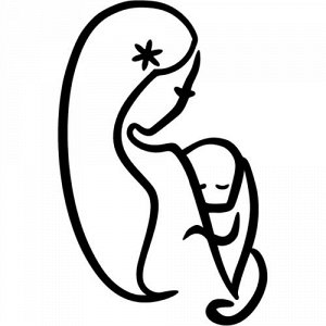 Наклейка Мать и дитя в пеленке
