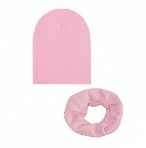 Комплект шапка+шарф розовый