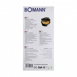 Вафельница электрическая Bomann WA 5018 CB, 1200 Вт, бельгийские вафли, чёрная