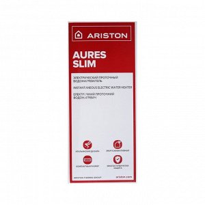 Водонагреватель ARISTON Aures S 3.5 SH PL, проточный, 3.5 кВт, бело-серый