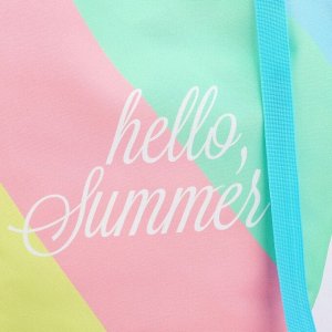 Сумка женская пляжная Hello summer, 39x32 см, розовая