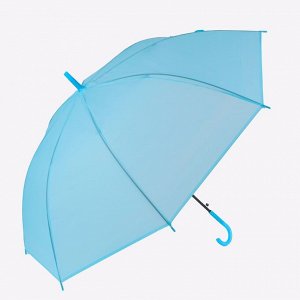 Зонт - трость полуавтоматический «Однотон», 8 спиц, R = 46 см, цвет голубой