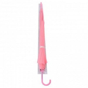 Зонт - трость полуавтоматический «Однотонный», 8 спиц, R = 47 см, цвет розовый