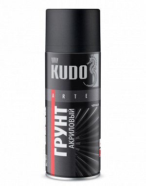 Грунт акриловый KUDO универсальный для черных и цветных металлов Чёрный, 520 мл