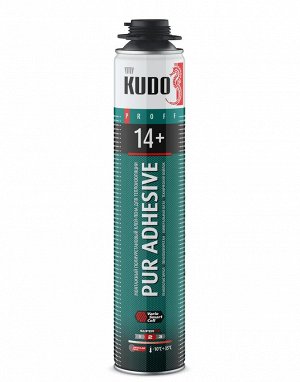 Монтажный полиуретановый клей-пена KUDO PUR ADHESIVE PROFF 14+ для теплоизоляции, 1000 мл