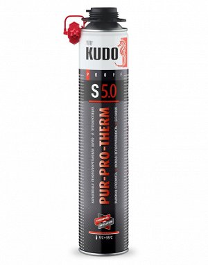 Напыляемая бесшовная шумо- и теплоизоляция KUDO высокой плотности PUR-PRO-THERM S 5.0, 1000 мл