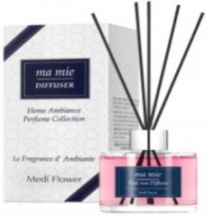 Medi Flower Диффузор парфюмерная коллекция с ароматом розовой розы Diffuser Ma Mie Home Ambiance Perfume Collection Pinkrose, 110 мл