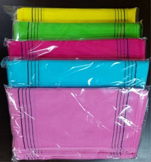 Korean Мочалка полотенце базовое длинное Цвет - голубой 100*35 см Towel Bulk Basic Long Exfoliating, 1 шт
