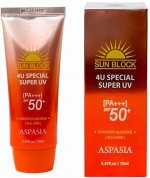Aspasia Крем для лица солнцезащитный специальный Sun Block UV Special Super SPF 50+/Pa+++, 70 мл