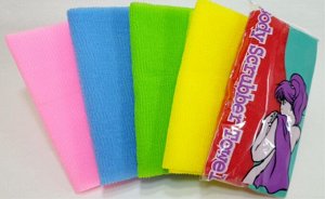 Korean Мочалка полотенце длинное Цвет - зелёный 90-30 см Towel Nylon Long Exfoliating, 1 шт