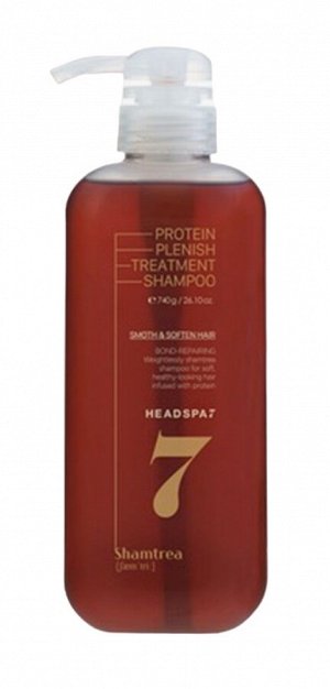 Headspa 7 Шампунь-уход протеиновый питательный против выпадения волос Shampoo Treatment Protein Plenish, 740 мл
