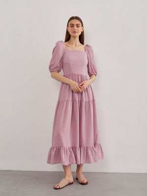 Платье с открытой спиной розовый