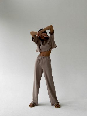 Трикотажные брюки коричневый