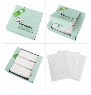 Medi Flower Ватные подушечки хлопковые с тиснением 50 мм*60мм Puff Cotton Embossing Soft, 300 шт