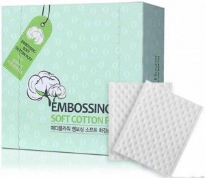 Medi Flower Ватные подушечки хлопковые с тиснением 50 мм*60мм Puff Cotton Embossing Soft, 300 шт