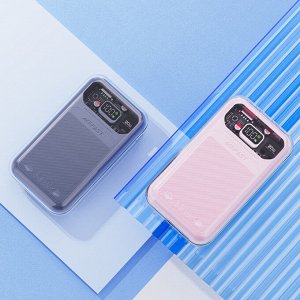 PREMIUM Портативный аккумулятор быстрая зарядка AceFast M2, 30W, 20000 mAh, LED дисплей Power Bank + силиконовый кей