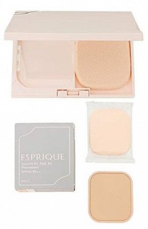 Kose ESPRIQUE Synchrofit Pact EX SPF26 PA++ - сглаживающая тональная пудра с естественным финишем (рефил+спонж)