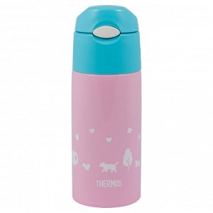 Детский термос с трубочкой THERMOS FHL-401F голубой/розовый