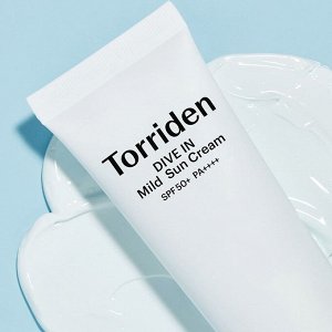 Torriden Dive In Low Mild Sun Cream SPF50+ PA++++ Увлажняющий минеральный солнцезащитный крем