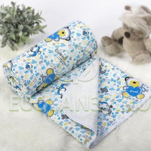 Детское трикотажное одеяло-покрывало Карапуз (голубой) 140х200см