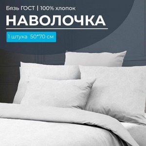 Ивановотекстиль Наволочка 50*70 см, бязь ГОСТ, на клапане (Иней)