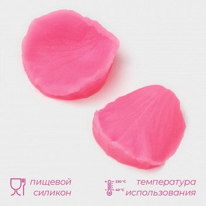 Молд Доляна «Лепесток розы», силикон, 2 предмета, 6,7x6,2 см, цвет розовый