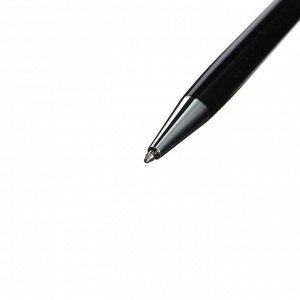 Ручка подарочная шариковая в футляре из искуственной кожи Calligrata &quot;VIP&quot;, поворотная, корпус черный с серебрянными вставками