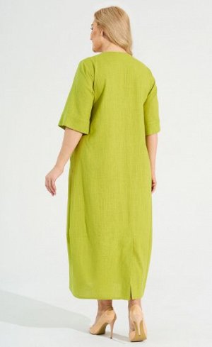 Платье "Флори" зелено-желтый
