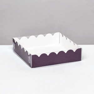 Коробочка для печенья с PVC крышкой, сиреневая, 12 х 12 х 3 см