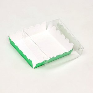 Коробочка для печенья с PVC крышкой, мятная, 12 х 12 х 3 см