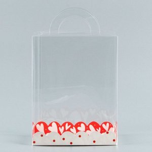 Коробка-сундук, кондитерская упаковка «Любимое сердечко», 14 х 14 х 18 см