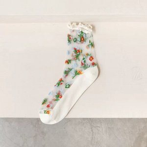 Носки женские, прозрачные, высокие, 1 пара