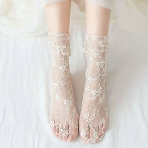 Носки женские, прозрачные, высокие, 2 пары