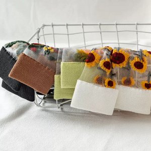 Носки женские, прозрачные, высокие, 4 пары
