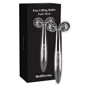 Роликовый массажёр для лица WellDerma Face Lifting Dark Silver Roller