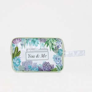 Косметичка ПВХ You&Me, 22*6*15, отдел на молнии, зеленый