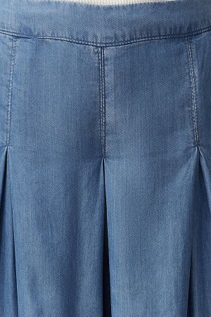 Темно-синие брюки- джинсы Tencel™ с широкими штанинами и высокой талией