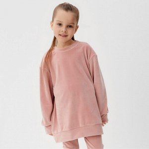 Костюм детский (свитшот, лосины) KAFTAN Plushy 32 (110-116), розовый