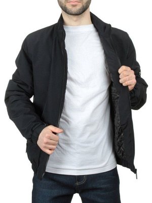 EM25057-1 BLACK Куртка-бомбер мужская демисезонная (100 гр. синтепон)